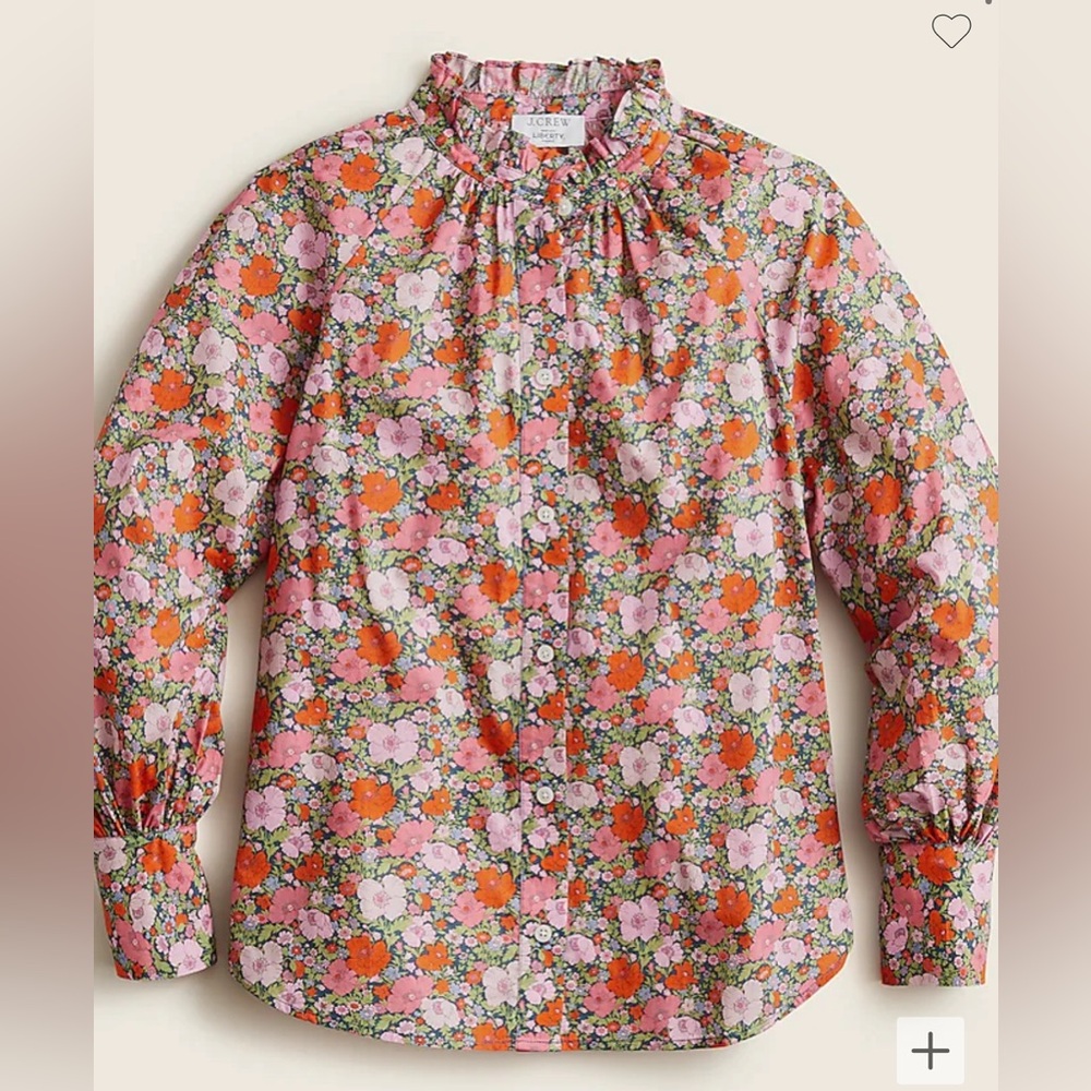 J.Crew Ruffleneck organic cotton top in Liberty® Meadow Song fabric
